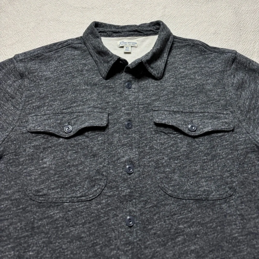 JCREW Men’s Grey Waffle Lined Harbor Button Up Shirt Shacket XL - Picture 4 of 9
